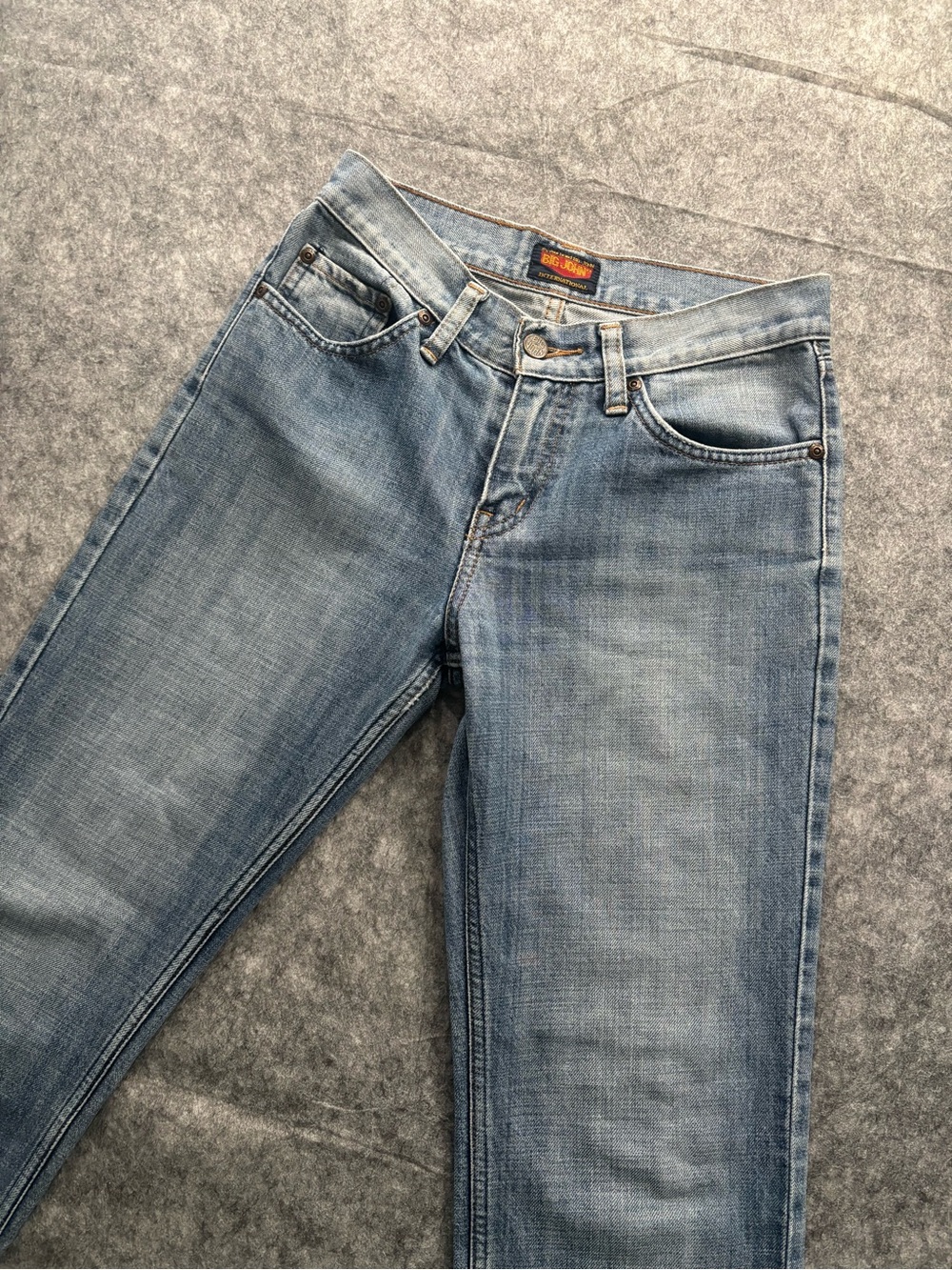 Vintage Big John Jeans Mens W28 L32 Light Wash Straight Leg Denim Made In Japan